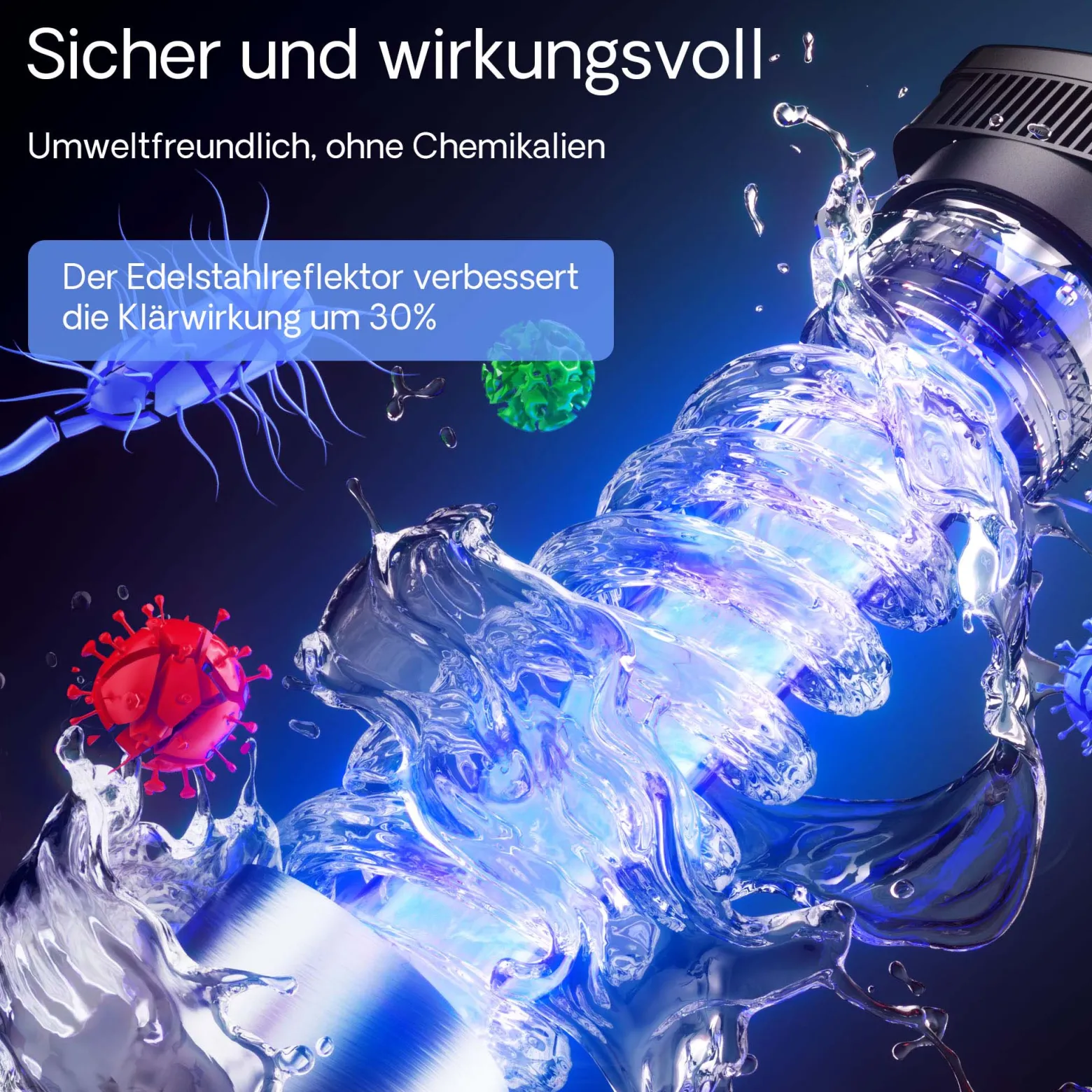 SunSun CUV-636 Teichklärer 7000 l/h / 36 W UVC, Vorklärgerät für Teichfilter & Teichpumpe, Wasserklärer mit UV-Lampe, Lichtfilter zur Algenbekämpfung