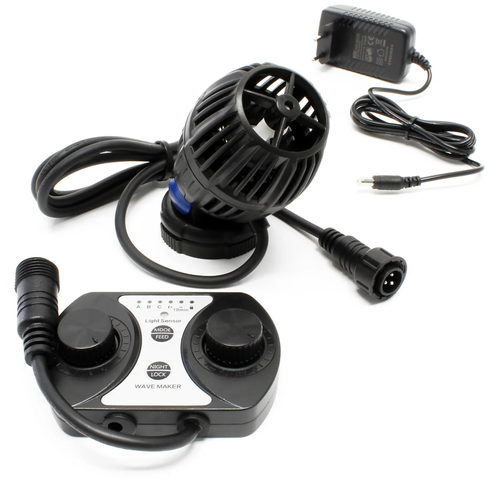 SunSun CW-120 Strömungspumpe 700-8000 l/h 20 W Aquarium Pumpe mit einstellbarer Wellenform, Wellenzyklus und Pumpleistung, mit Tag- und Nachmodus