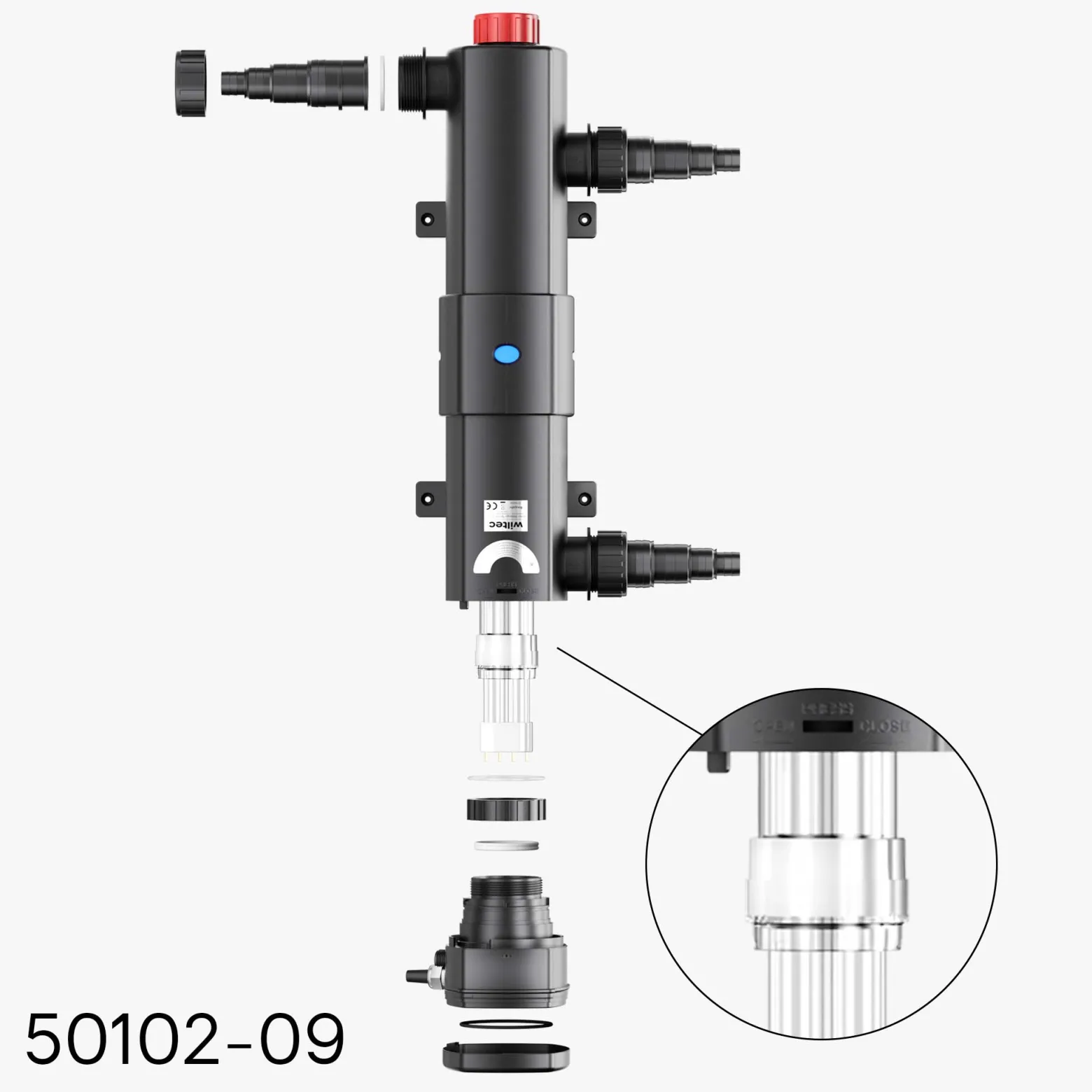 SunSun Ersatzteil für CUV-236 Teichklärer – Quarzglashülse C – transparent – für Teiche, UV Lampe, Filter, UVC Teichfilter Zubehör