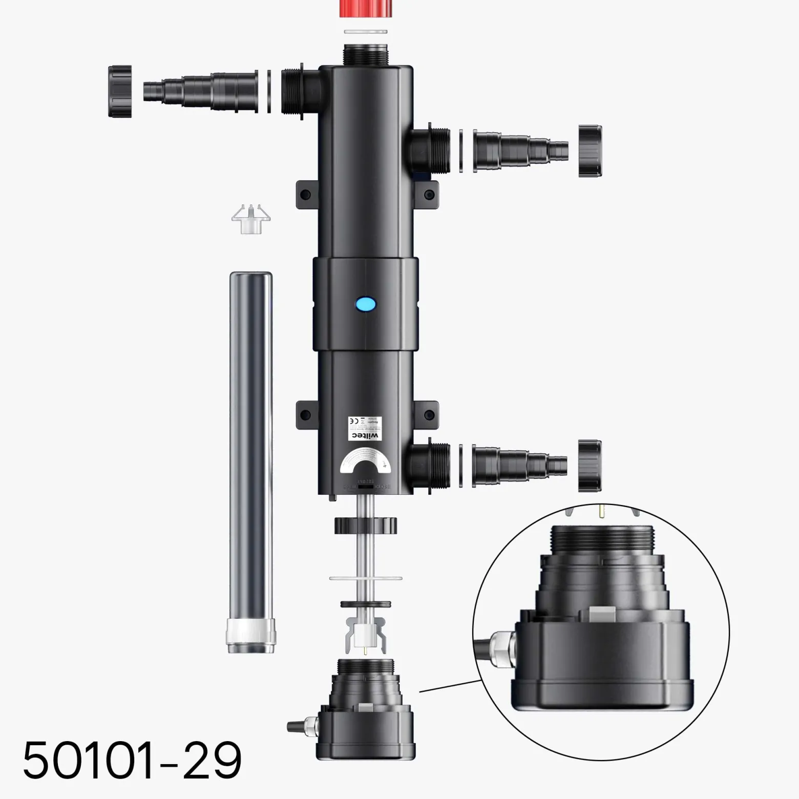 SunSun Ersatzteil für CUV-224 Teichklärer – Anschlusseinheit – für Teichfilter, UV Leuchtmittel, UVC Klärer Zubehör
