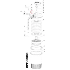 SunSun Ersatzteil für Druckteichfilter CPF-20000/30000/50000 Deckel, Teichdruckfilter UVC-Lampe, effiziente Teichfilteranlage