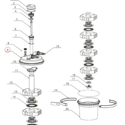 SunSun Ersatzteil für Druckteichfilter CPF-380 Deckel, Teichdruckfilter UV-Lampe 11 W, Teichfilteranlage 12000 l/h, effiziente Wasserfilterung