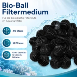 SunSun Ersatzteil für HW-302 Aquarium Außenfilter - Bio Balls 40 Stück Ø 28 mm, Biokugeln für Auqariumfilter, Aquariumzubehör Filterkugeln als Filtermedium