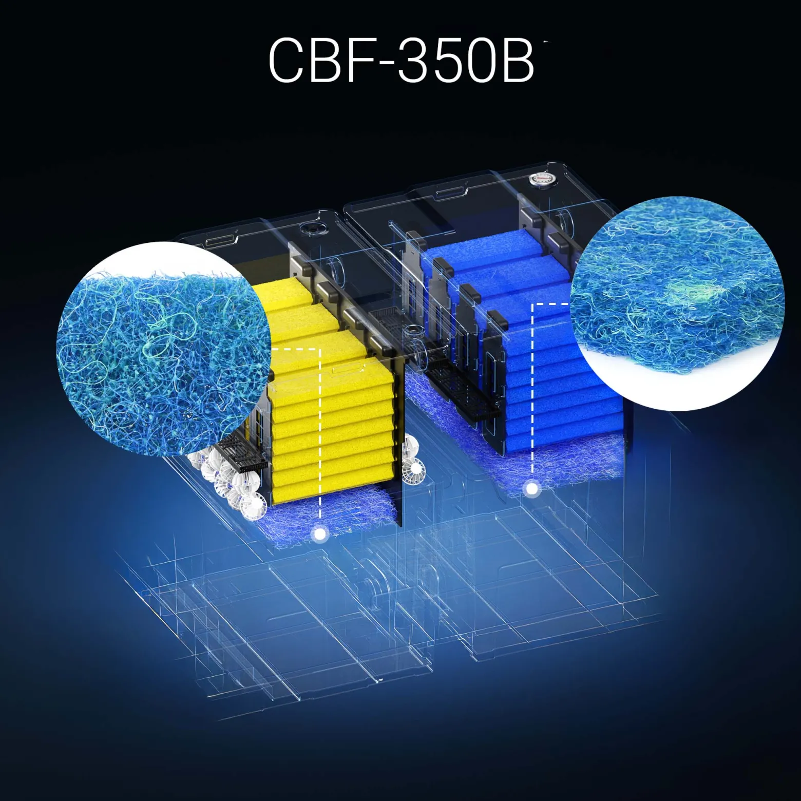 SunSun Ersatzteil Japanmatte für Bio Teichfilter CBF-350B - Durchlauffilter Teich bis 60.000 L Teichvolumen - bis 10000 l/h - 2 Kammer-System Teich Filter Biofilter Koiteich - Filtermaterial