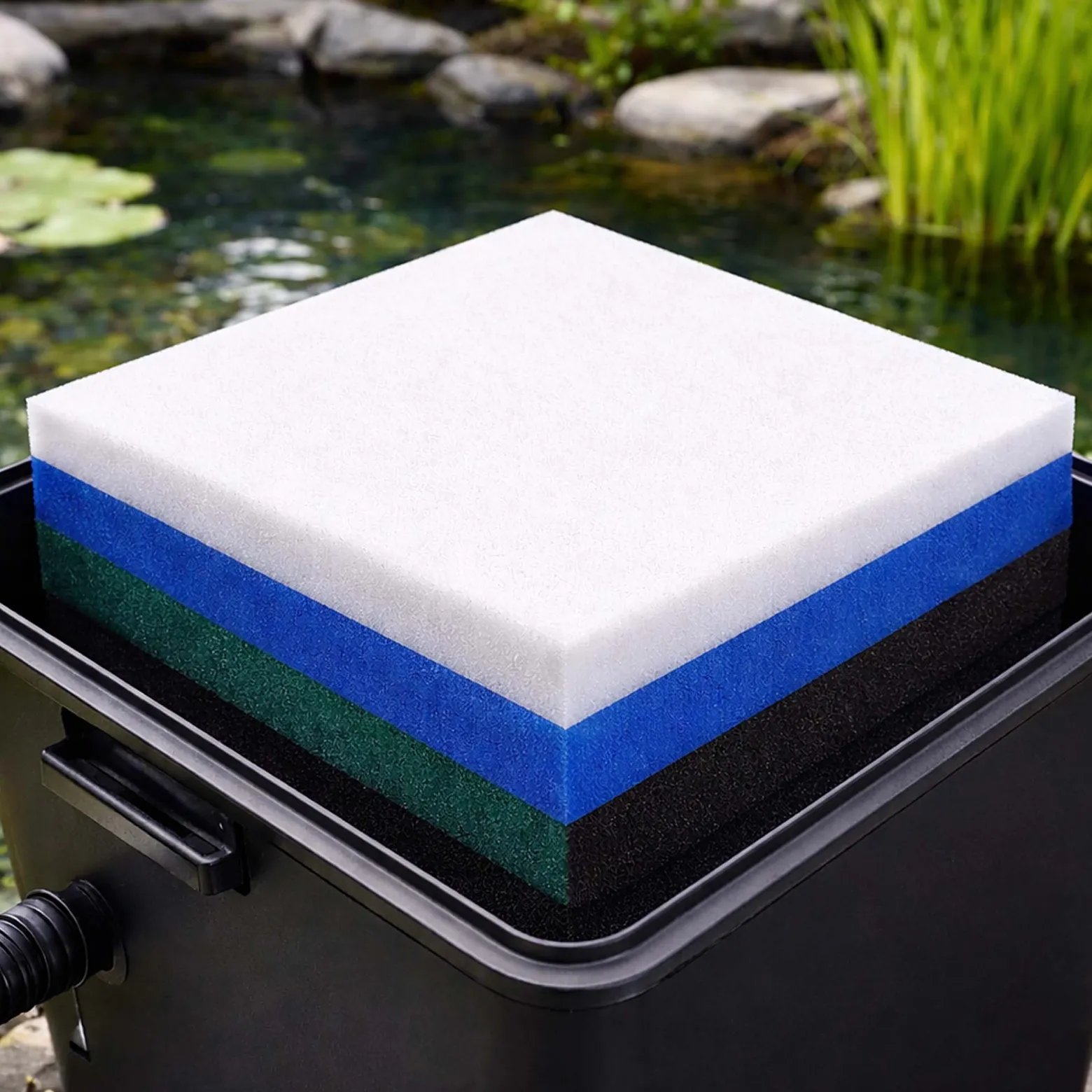 SunSun Filtervlies Synfil 300 100 x 100 x 2,5 cm, sehr feine Porung, weiß, für Teichfilter oder Aquarienfilter, Aquarium Filtermedium