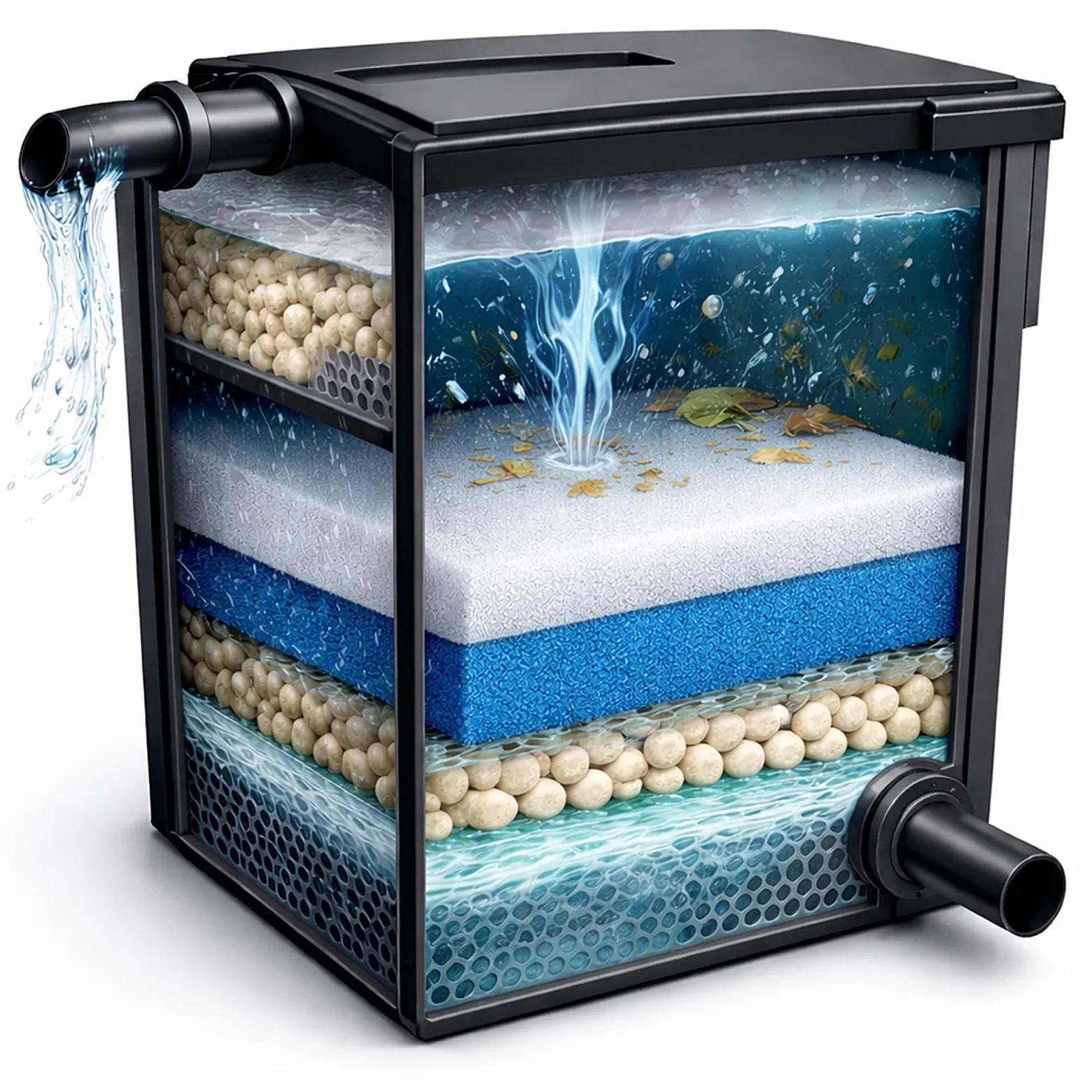 SunSun Filtervlies Synfil 300 50 x 50 x 2,5 cm, sehr feine Porung, weiß, für Teichfilter oder Aquarienfilter, Aquarium Filtermedium