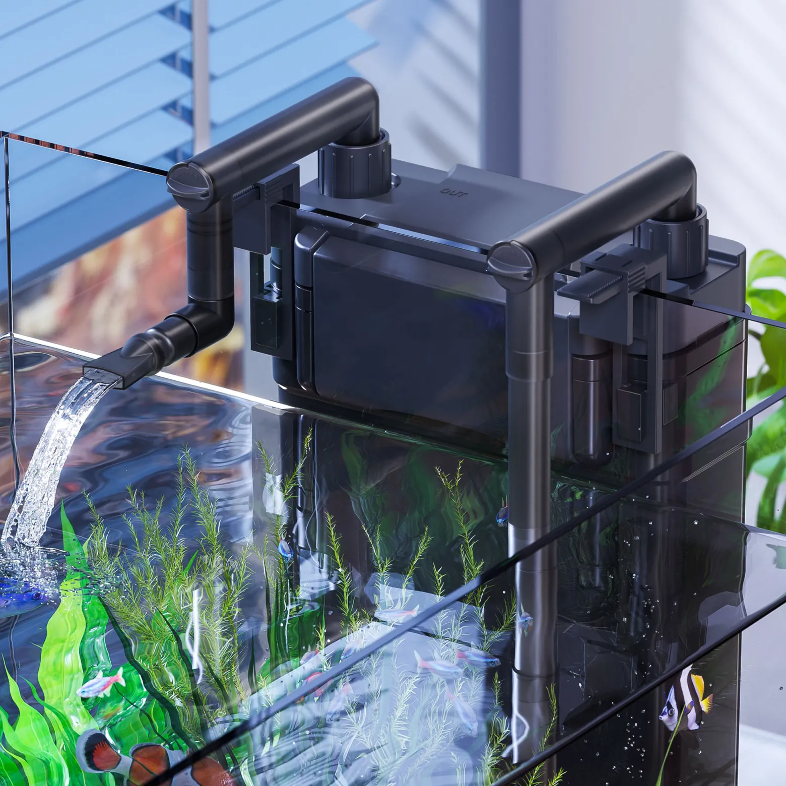 SunSun HBL-802 Hang On Filter Aquarium Anhängefilter 500l/h 6 W für Aquarien bis 100 Liter