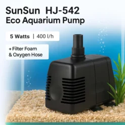 SunSun HJ-542 ECO Aquarium Pumpe 400 L/h 5 W kleine Aquariumpumpe mit Filterschwamm und Sauerstoffschlauch für Mini Aquarium