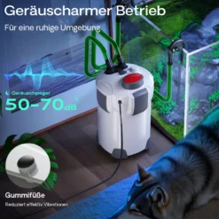 SunSun HW-302 Aquarium Außenfilter 18 W 1000 L/h 3 Stufen Kammerfilter mit Filtermaterial