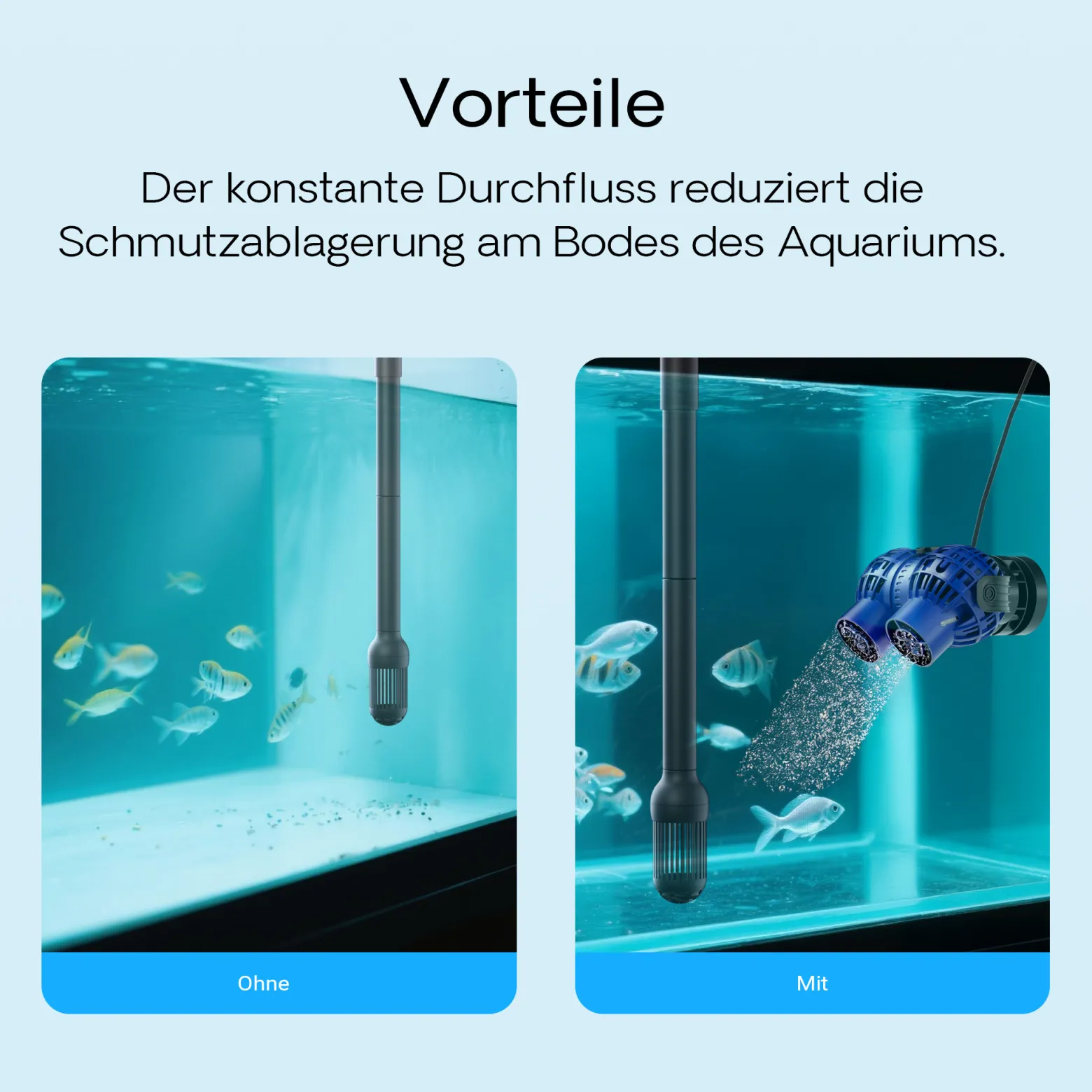 SunSun JVP-232 Strömungspumpe 15000 l/h 26 W Aquarium Pumpe mit 2 schwenkbaren Düsen, Magnethalter zur einfachen Befestigung und Durchflussregler