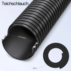 SunSun Komplettset: CBF-350B Teichfilter bis 60000 L Teichfilteranlage Durchlauffilter, NEO10000 Teichpumpe 10000l/h 80W, CUV-236 Teichklärer UVC Klärer mit 36W, 25m Teichschlauch 25 mm, Y-Verteiler