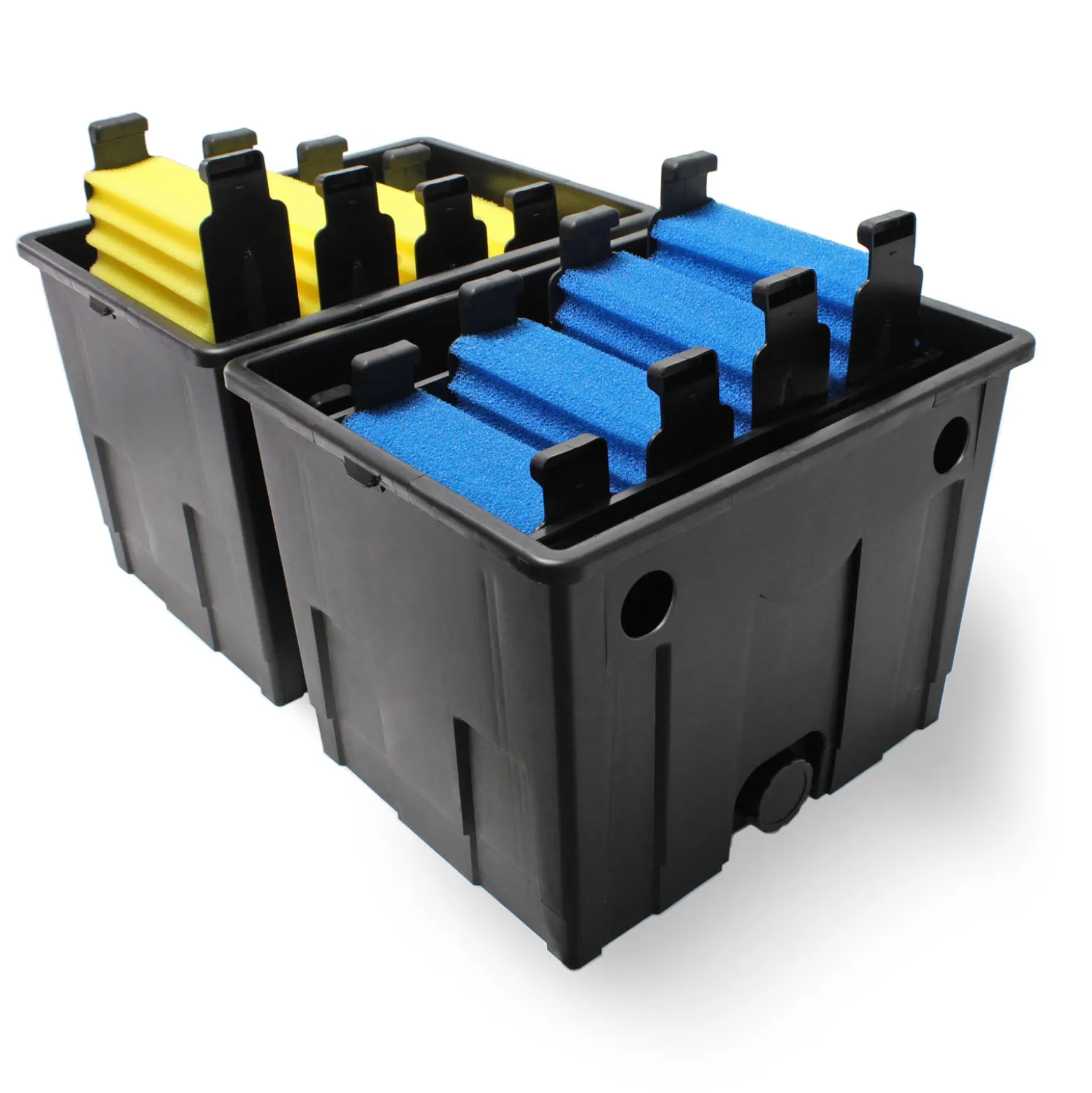 SunSun Komplettset: CBF-350B Teichfilter bis 60000 L Teichfilteranlage Durchlauffilter, NEO6000 Teichpumpe 6000l/h 40W, CUV-224 Teichklärer 24W, 5m Teichschlauch 38 mm, Schlauchschellen W1 44-47mm