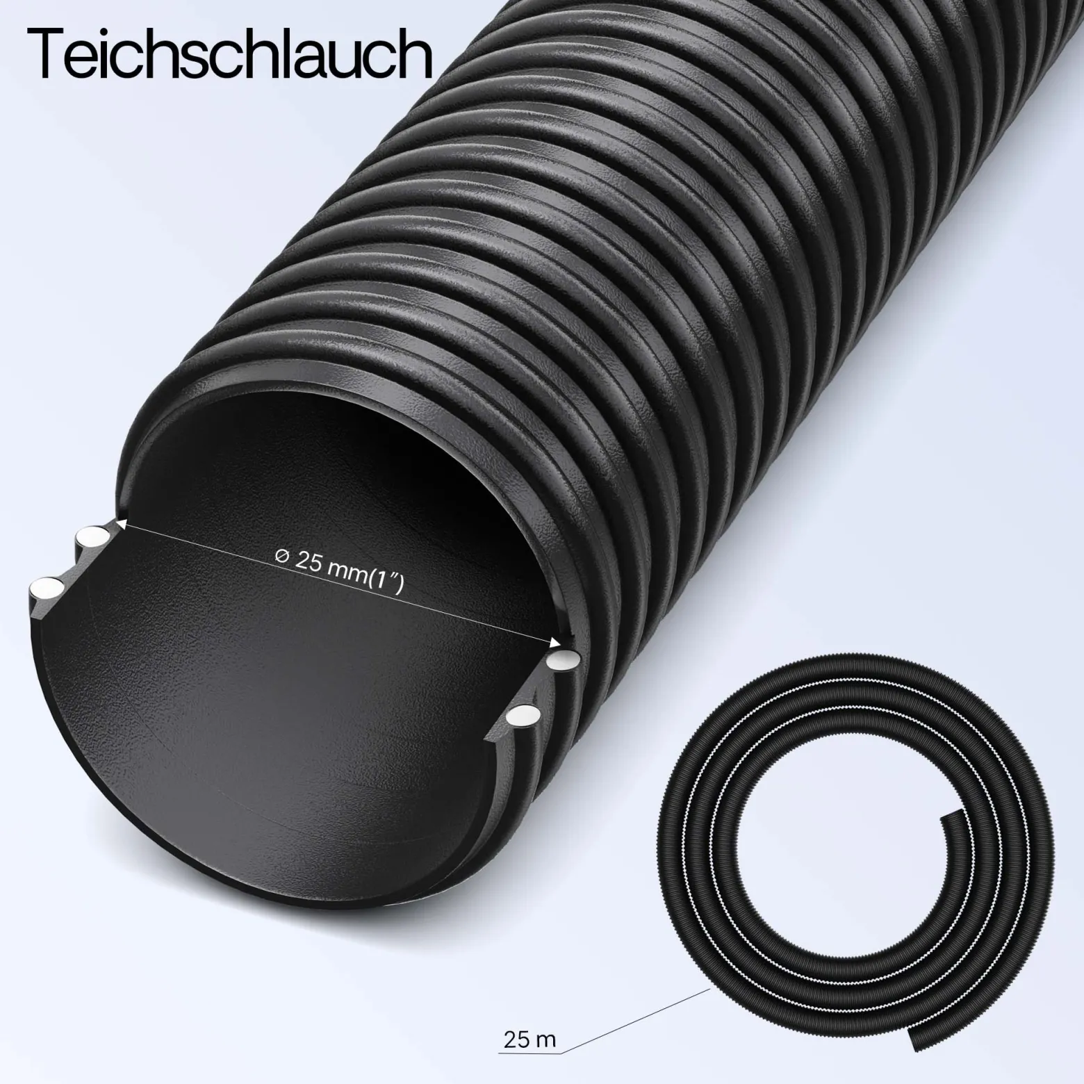SunSun Komplettset: CBF-550 Teichfilter bis 60000L Teichfilteranlage als Durchlauffilter, NEO10000 Teichpumpe 10000l/h 80W, CUV-236 Teichklärer UVC Klärer mit 36W, 25m Teichschlauch 25 mm, Y-Verteiler