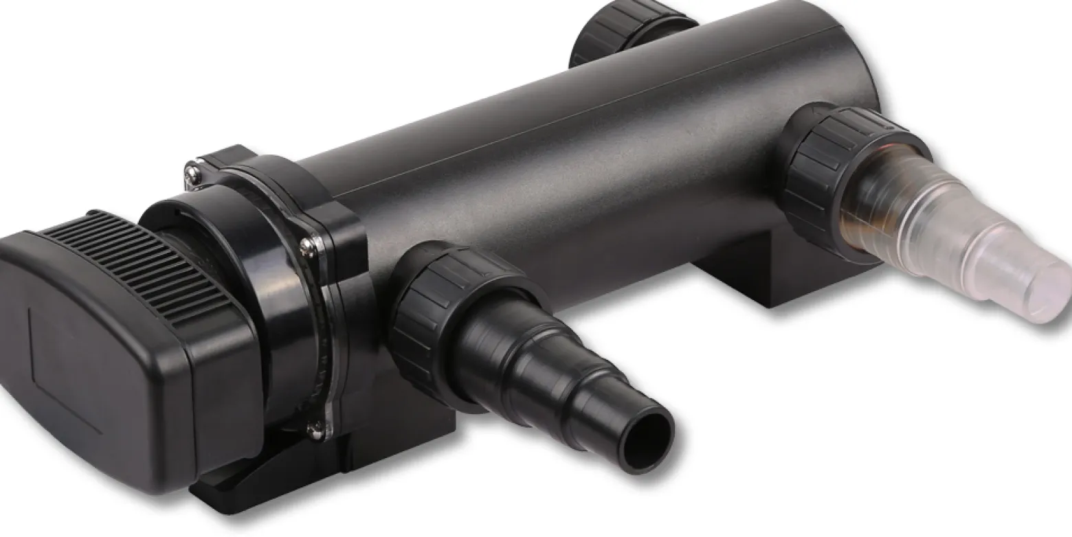 SunSun Komplettset: CBF-350 Teichfilter bis 12000 L Teichfilteranlage als Durchlauffilter, CUV-318 Teichklärer UVC Klärer mit 18W, 5m Teichschlauch 25 mm (1")