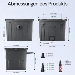SunSun Komplettset: CBF-350 Teichfilter bis 12000 L Teichfilteranlage als Durchlauffilter, CUV-324 Teichklärer UVC Klärer mit 24 Watt UV-C Leistung