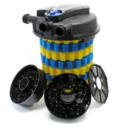 SunSun Komplettset: CPA-50000 Teichdruckfilter bis 100000 L mit 55 Watt UV-C Teichklärer, NEO12000 SuperECO Teichpumpe 12000l/h 100W, 10m Teichschlauch 38 mm (1 1/2