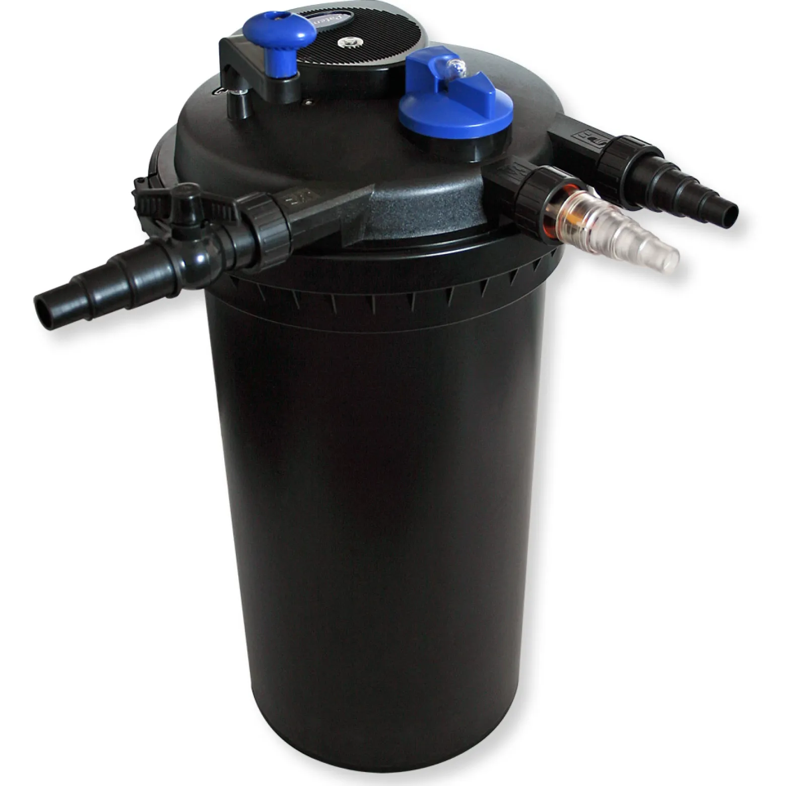 SunSun Komplettset: CPF-15000 Teichdruckfilter bis 30000 L mit 18 Watt UV-C Teichklärer, NEO10000 SuperECO Teichpumpe 10000l/h 80W, 25m Teichschlauch 25 mm (1"), Y-Verteiler