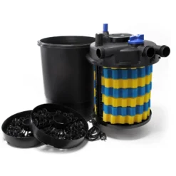 SunSun Komplettset: CPF-30000 Teichdruckfilter bis 12000 L mit 55 Watt UV-C Teichklärer, NEO10000 SuperECO Teichpumpe 10000l/h 80W, 10m Teichschlauch 38 mm (1 1/2