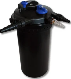 SunSun Komplettset: CPF-15000 Teichdruckfilter bis 30000 L mit 18 Watt UV-C Teichklärer, CTF-6000 SuperECO Teichpumpe 6000l/h 40W, 25m Teichschlauch 25 mm (1