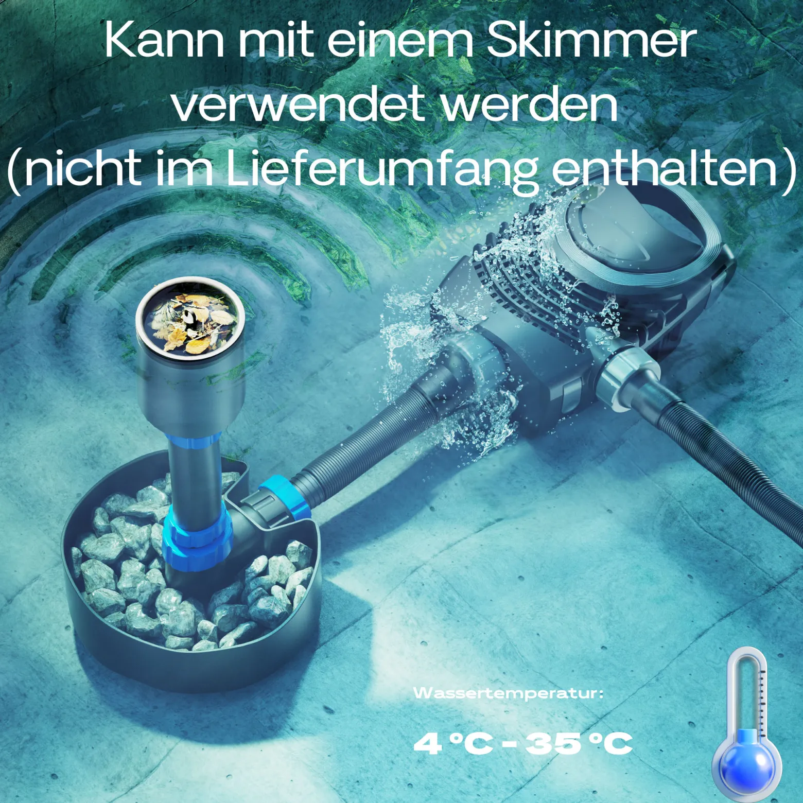 SunSun NEO-3800 SuperECO Teichpumpe 3600 l/h / 20 W, energiesparende Filterpumpe, Bachlaufpumpe für Koiteiche, Umwälzpumpe, Skimmerpumpe, Gartenteichpumpe