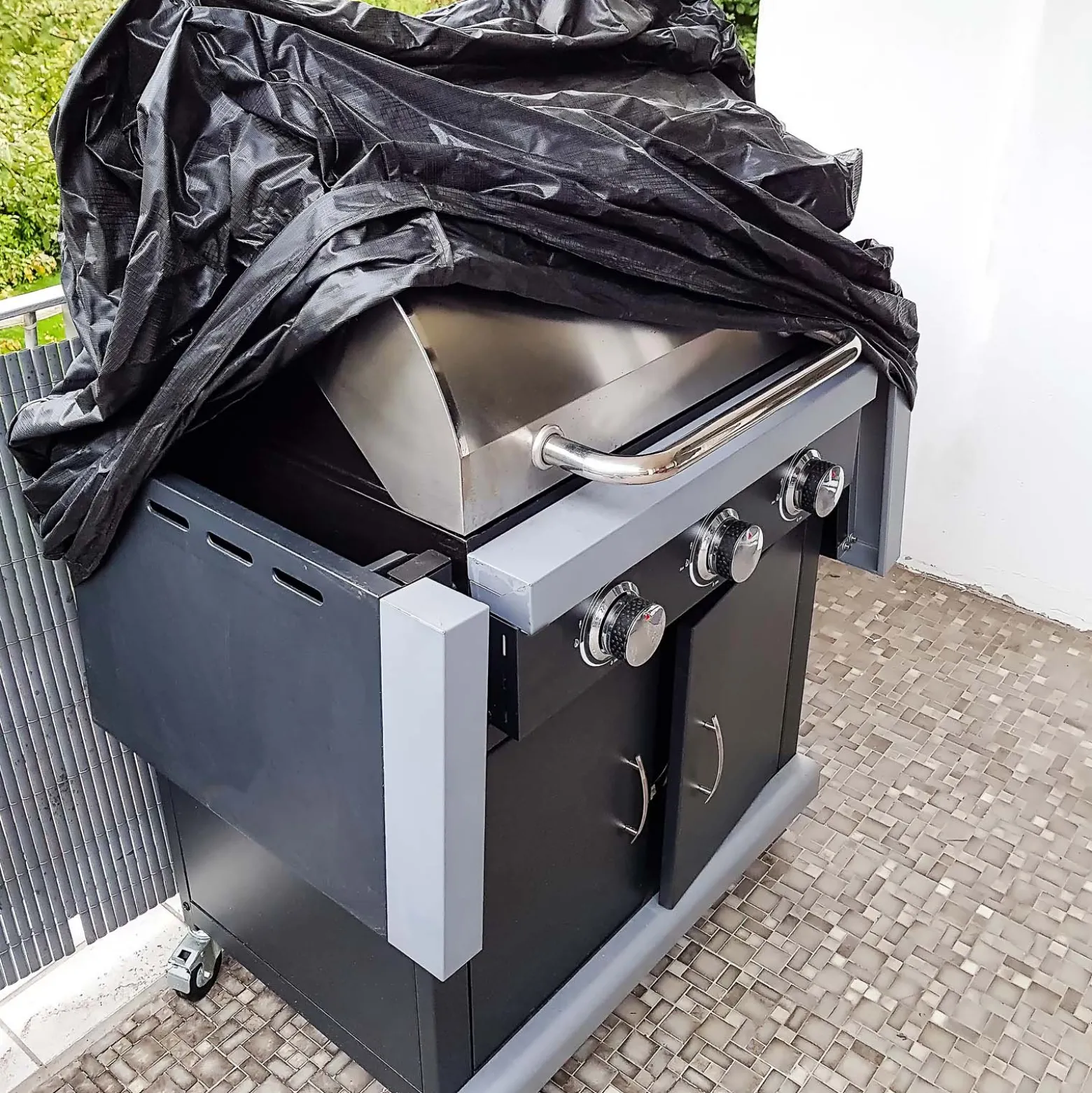 Toboli BBQ Grill Abdeckung 147x61x122cm schwarz Abdeckhaube wetterfest für verschiedene Grillmodelle