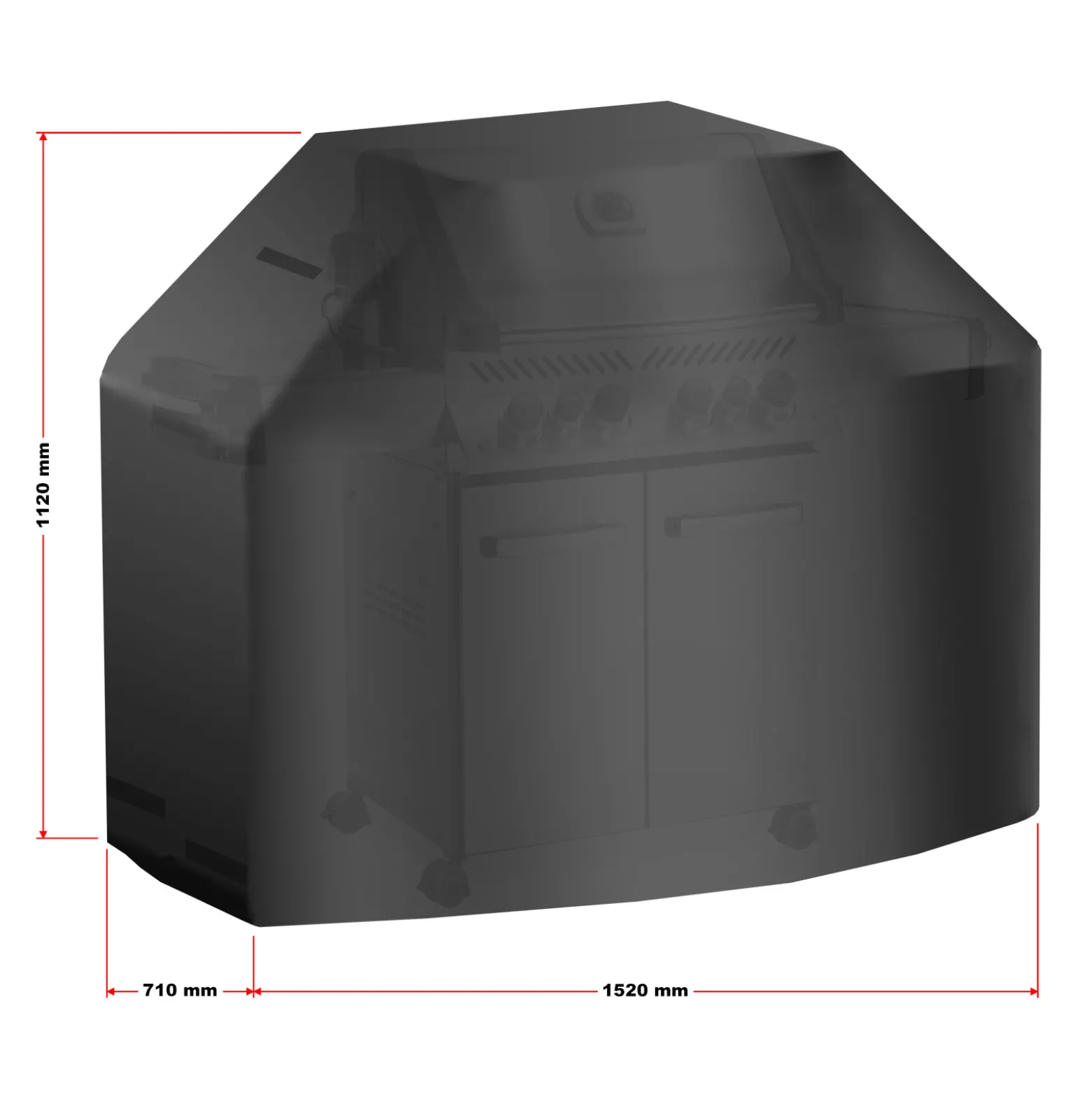 Toboli BBQ Grill Abdeckung 152x71x112cm schwarz Abdeckhaube wetterfest für verschiedene Grillmodelle