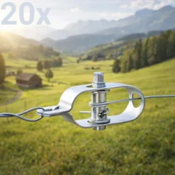 Toboli Drahtspanner verzinkt 20er Set, Zaunspanner für Wildzaun, Gartenzaun, gegen Wildverbiss und für Schutz von Pflanzen und Beeten