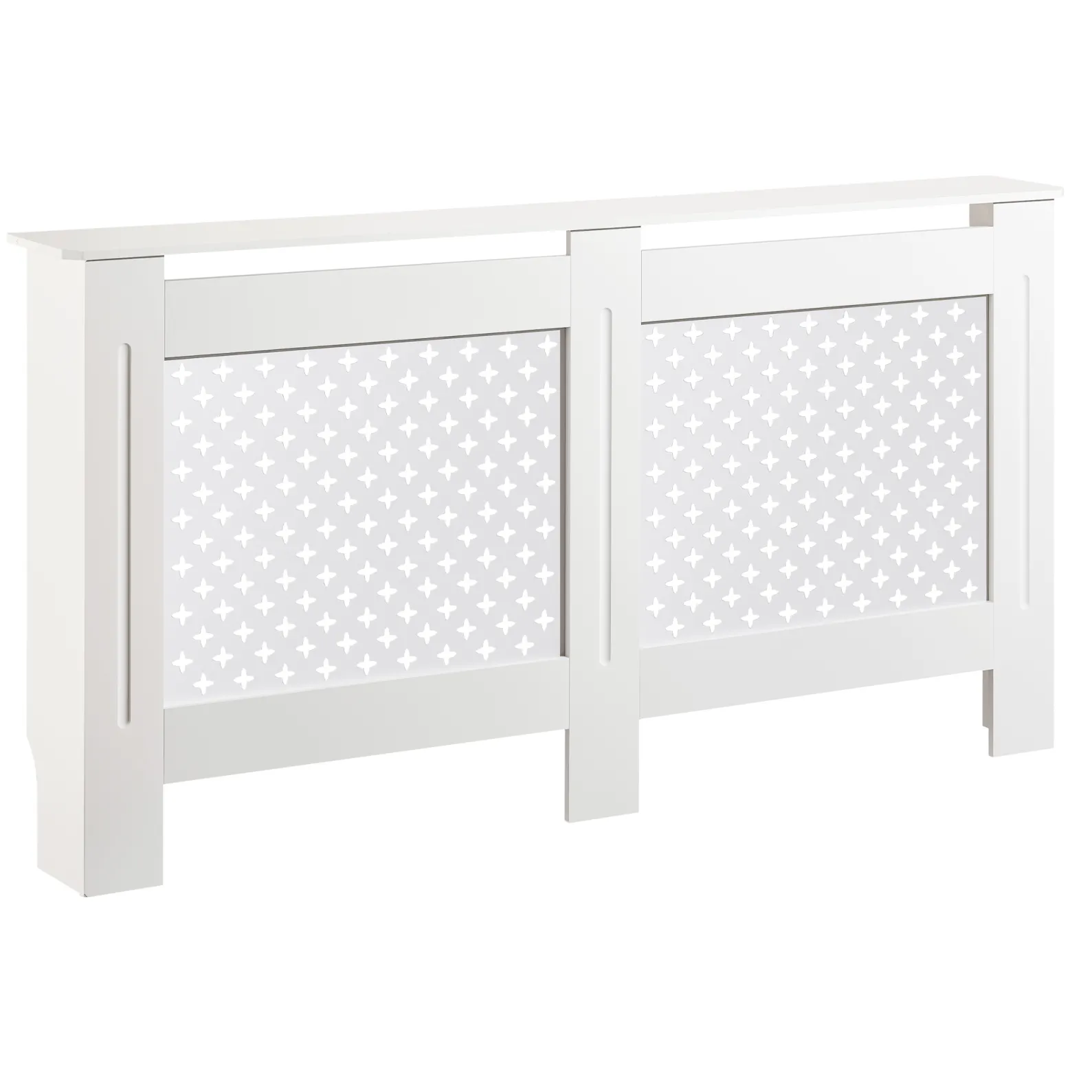 Toboli Heizkörperverkleidung weiß 152 x 19 x 82 cm, Heizkörperabdeckung aus MDF, Holzverkleidung für Heizkörper, Heizung stilvoll verkleiden