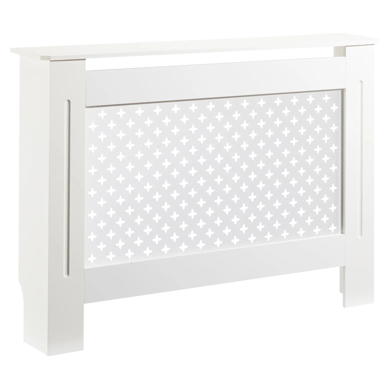 Toboli Heizkörperverkleidung weiß 112 x 19 x 82 cm, Heizkörperabdeckung aus MDF, Holzverkleidung für Heizkörper, Heizung stilvoll verkleiden