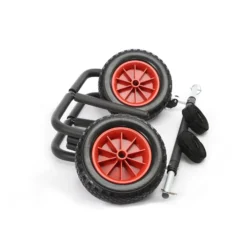 Toboli klappbarer Doppel Transportwagen bis 45 kg für SUP Board, Kanus und Kajaks, Surfwagen mit Polstern und abnehmbare PU-Räder, geräumiger SUP-Wagen 48 x 63 x 36 cm, SUP-Trolley aus Aluminium