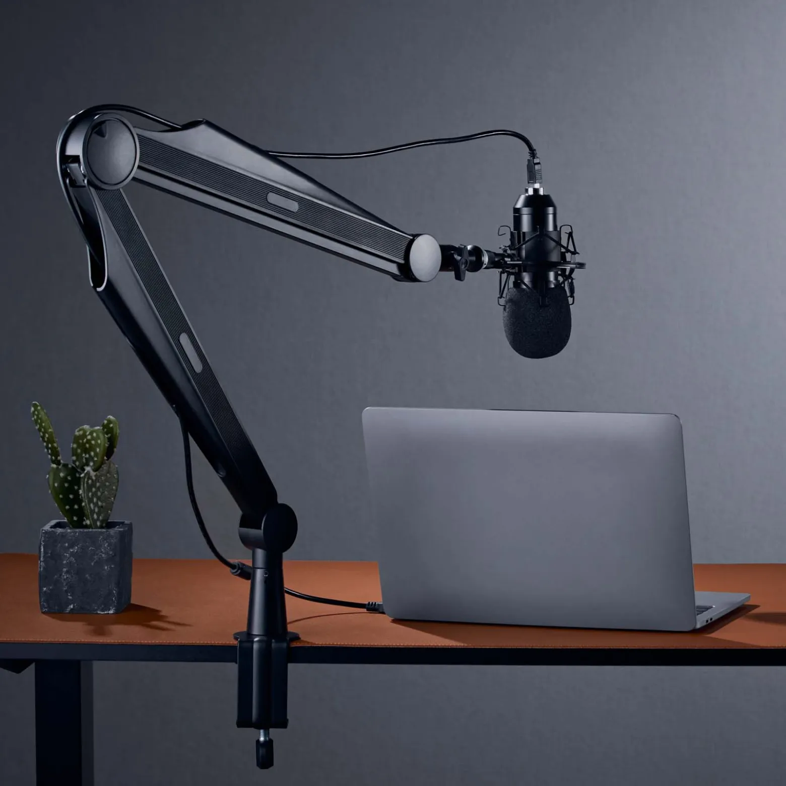 Toboli Mikrofonarm 80cm Gelenkarm Tischhalterung für 3/8" und 5/8" Mikrofone für Studio und Zuhause