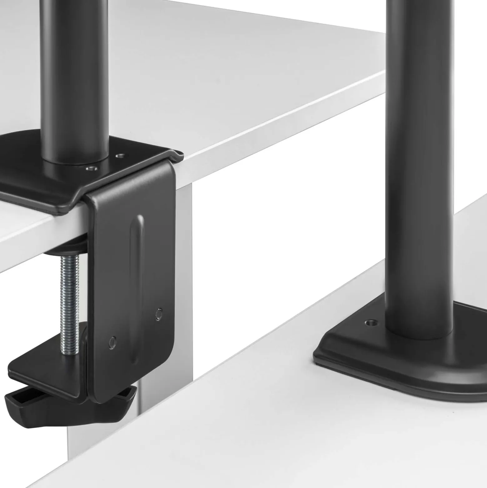 Toboli Monitorhalterung für zwei Monitore bis 32 Zoll Bildschirmhalterung Tischklemme VESA 75/100