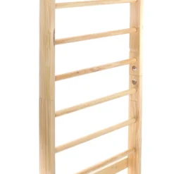 Toboli Sprossenwand in Holzoptik 220 cm, Sproßenwand bis 150kg mit höhenverstellbarer Stange, Turnwand für Kinder und Erwachsene