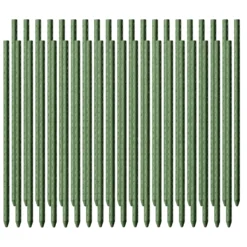 Toboli 40x Pflanzstäbe grün 150 cm Ø 11 mm Rankstäbe aus Metall und Kunststoff, Pflanzstangen für Tomaten und Kletterpflanzen
