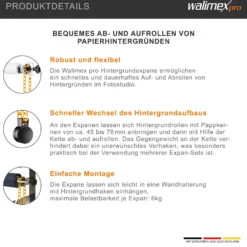Walimex 5-fach Hintergrund Wandmontageset, 3er Set