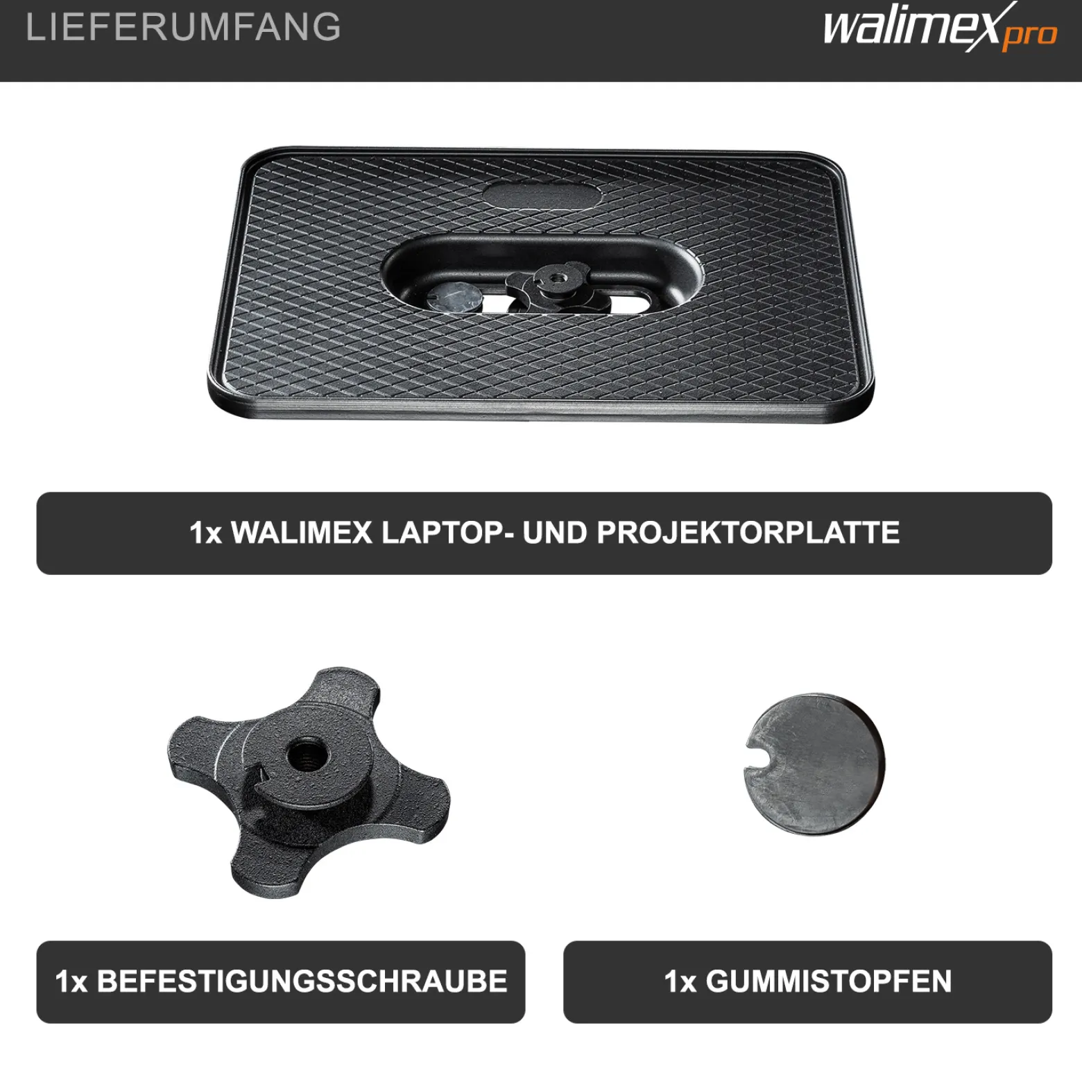 Walimex Laptop- und Projektorplatte 350 x 250 x 30 mm Auflagefläche 36 x 26 cm aus Aluminium max. 15 kg Traglast - stabile rutschfeste Halterung für Beamer, Monitore & Laptops