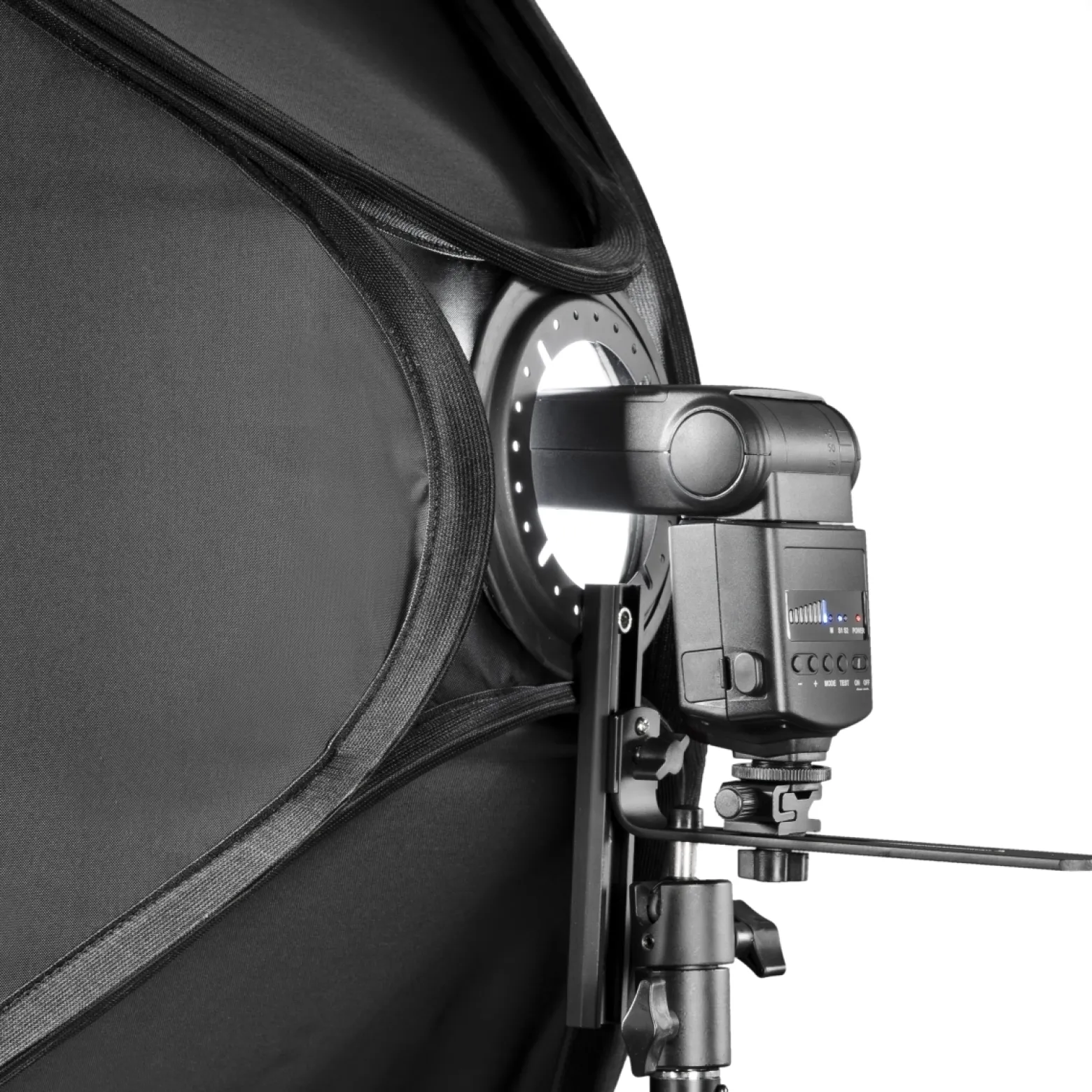 Walimex Magic Softbox 90 x 90 cm für Systemblitz, Soft Box 360° drehbar, Lichtformer für Foto und Video, inkl. Diffusor, Tasche ideal für Fotostudio