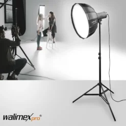Walimex pro Beauty Dish Softbox - Ø1050 x 460 mm - Quick Assembly QA105 - faltbar, mit Grid, Innen- und Außendiffusor, Tasche - Fotografie für Speedlite Aufsteckblitz Studioblitz