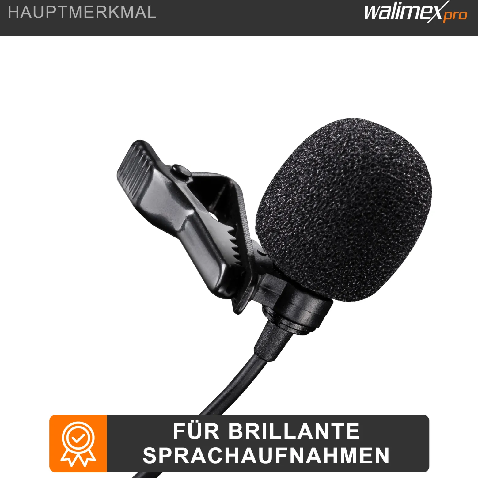 Walimex pro Boya M3 Ansteckmikrofon für USB C, leistungsstarkes Lavaliermikrofon 50 Hz-20 kHz, externes Mitkrofon mit USB-Adapterkabel, Lavalier-Mic für Video- und Audioanwendungen