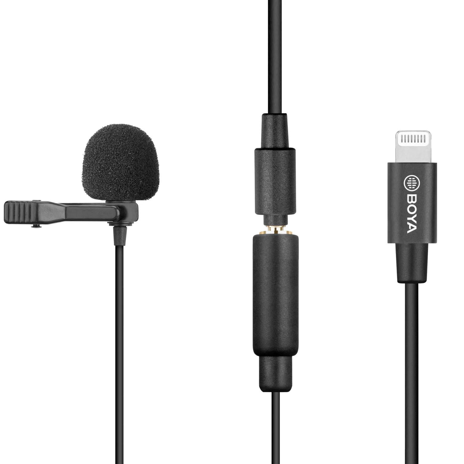 Walimex pro Boya M2 Ansteckmikrofon für iOS, leistungsstarkes Lavaliermikrofon 50 Hz-20 kHz, externes Mitkrofon mit Lightning-Adapterkabel, Lavalier-Mic für Video- und Audioanwendungen