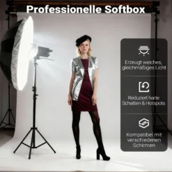 Walimex pro Diffusor für Parabol Reflexschirme Ø 129 cm – Lichtdiffusor für weiches, gleichmäßiges Licht in Fotostudio und Porträtfotografie