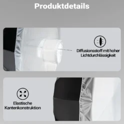 Walimex pro Diffusor für Parabol Reflexschirme Ø 129 cm – Lichtdiffusor für weiches, gleichmäßiges Licht in Fotostudio und Porträtfotografie