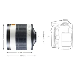 Walimex pro 500/6,3 DSLR Spiegel Objektiv kompatibel mit Samsung NX, Kameraobjektiv mit 500 mm Brennweite, Spiegelobjektiv für Vollformat und APS-C Kamera, hochwertiges Kamera Equipment
