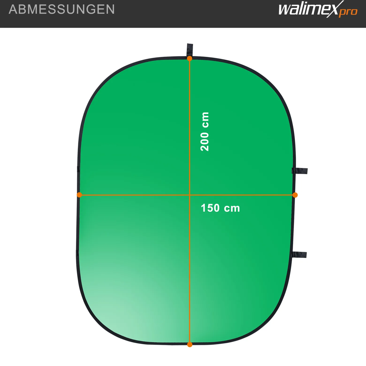 Walimex pro Falthintergrund grün 150 x 200 cm, robuster Fotohintergrund mit Federspannrahmen, faltbarer Hintergrund für Fotostudio mit Tranporttasche, Fotografie Zubehör
