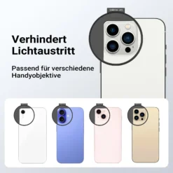 Walimex pro Filterhalter 67 mm für Handykamera, inkl. Diffusionsfilter 67 mm, Cold Shoe Mount für LED und Mikrofon, Fotozubehör für professionelles Fotografieren mit Smartphone und Handy