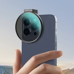 Walimex pro Filterhalter 67 mm für Handykamera, inkl. Polfilter 67 mm, Cold Shoe Mount für LED und Mikrofon, Fotozubehör für professionelles Fotografieren mit Smartphone und Handy