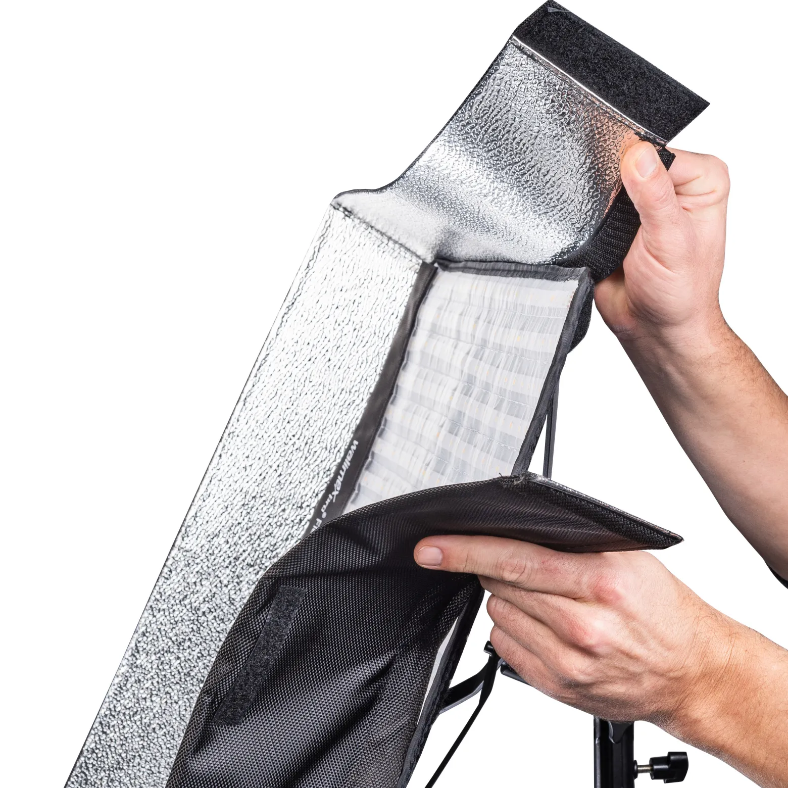 Walimex pro Flex LED 500 Bi Color Leuchtmatte Set inkl. Softbox, 50 W Flächenleuchte, flexible Studioleuchte dimmbar, Soft Box 50 x 36 x 10 cm für weiches Licht