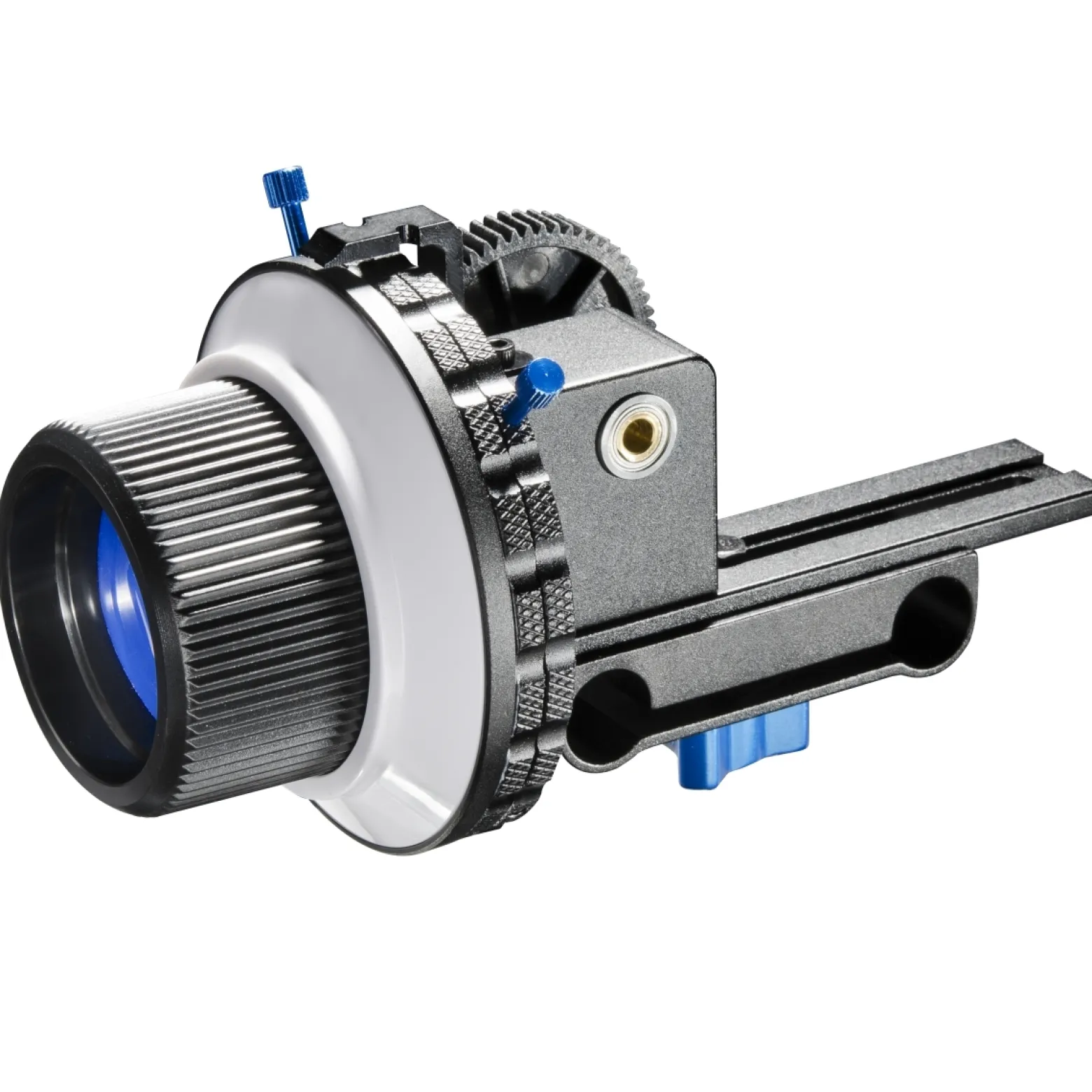 Walimex pro Follow Focus Twin-Stop Schärfezieheinrichtung für DSLR und Systemkameras präzises Scharfstellen für Video Rigs 15 mm Rundstäbe für Objektive 52–86 mm