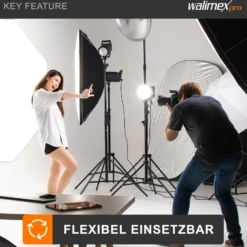 Walimex pro Fotostudio Set mit Softbox 50 x 70 cm und 4x LED je 35 W, Soft Box mit 135° Neigung, Studio Beleuchtung mit Diffusor und Daylight Farbtemperatur