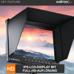 Walimex pro Full HD Monitor Director III - 7 Zoll / 17 x 176 x 130 mm - inkl. 1x Akku / 1/4